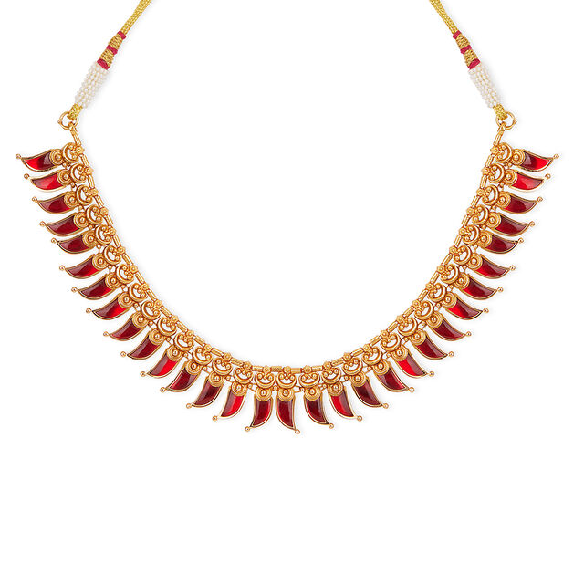 Tanishq 22KT Pulinakham Necklace Set for Women 2