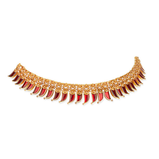 Tanishq 22KT Pulinakham Necklace Set for Women 5
