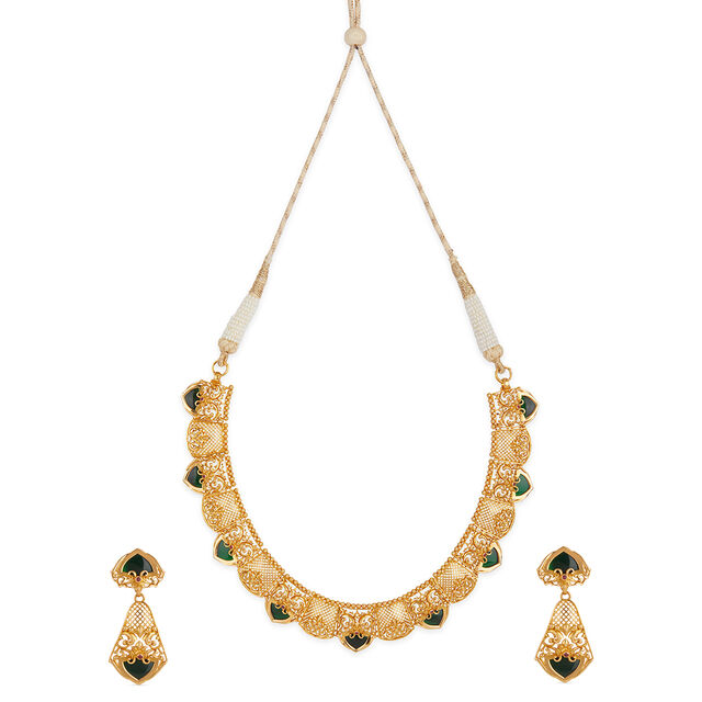 Tanishq 22 KT Mural Panel Necklace Set for Women 
