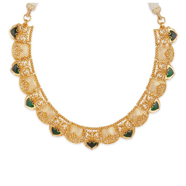 Tanishq 22 KT Mural Panel Necklace Set for Women 2