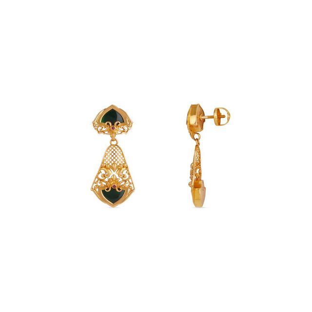 Tanishq 22 KT Mural Panel Necklace Set for Women 6