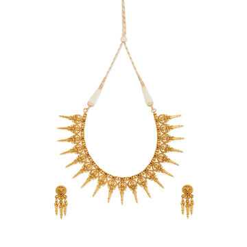 Tanishq 22KT Theyyam Headdress Necklace Set for Women