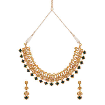 Tanishq 22 KT Green Wings Necklace Set for Women