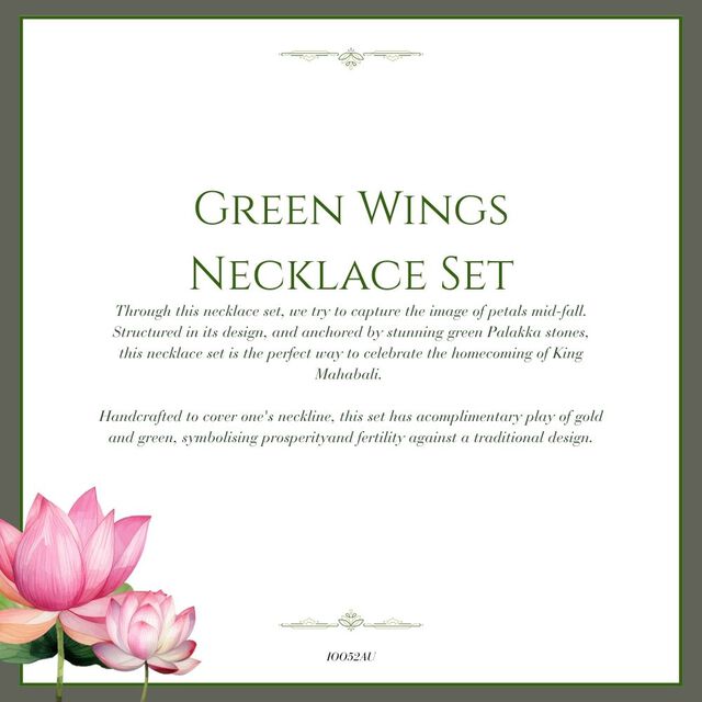 Tanishq 22 KT Green Wings Necklace Set for Women 8