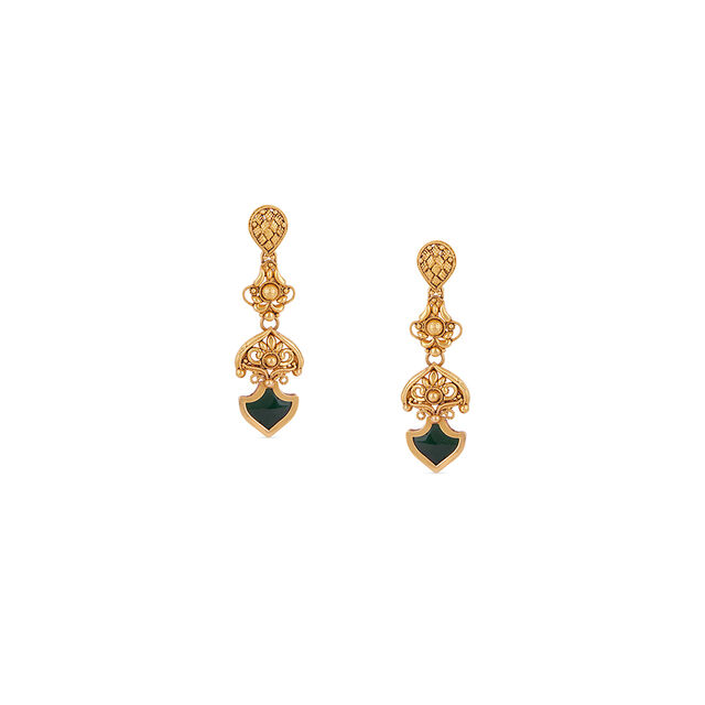 Tanishq 22 KT Green Wings Necklace Set for Women 4
