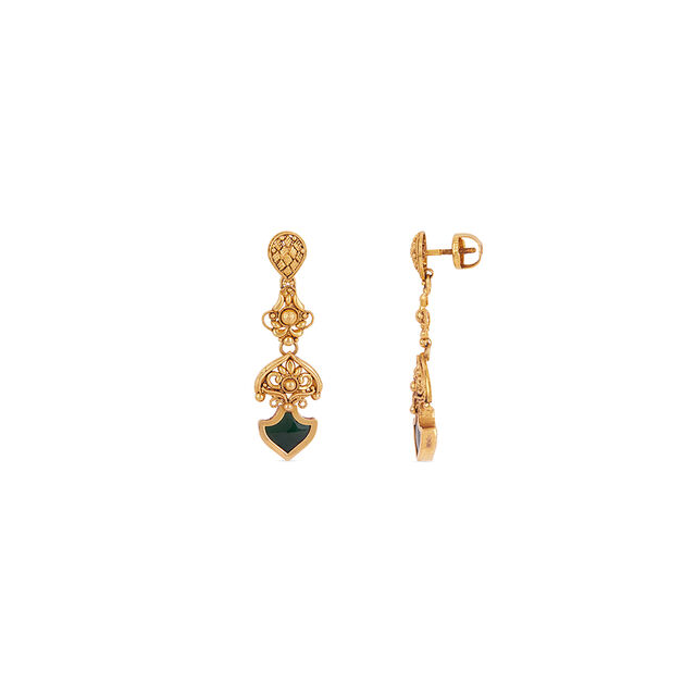 Tanishq 22 KT Green Wings Necklace Set for Women 5