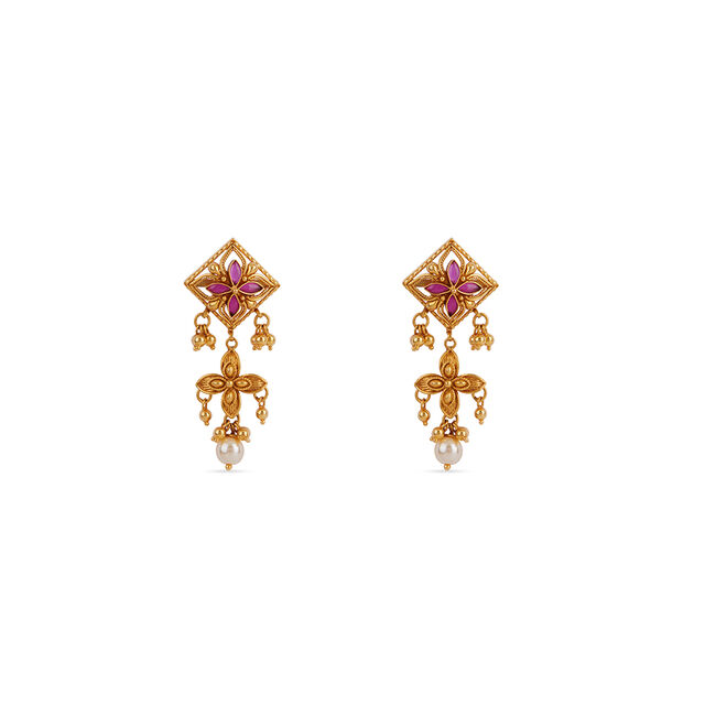 Tanishq 22KT Ixora Blaze Choker Set for Women 4