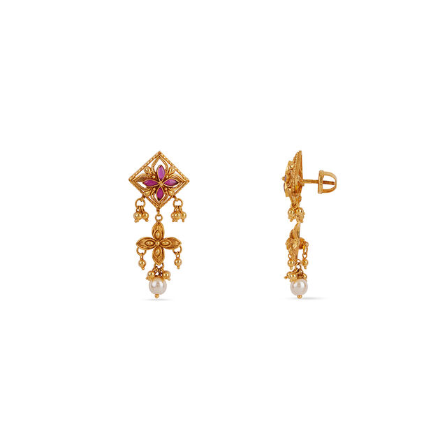 Tanishq 22KT Ixora Blaze Choker Set for Women 5
