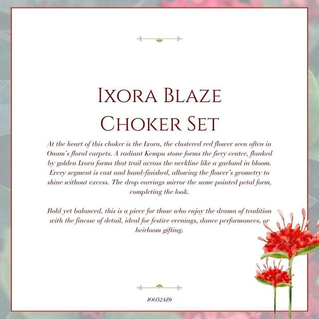 Tanishq 22KT Ixora Blaze Choker Set for Women 6