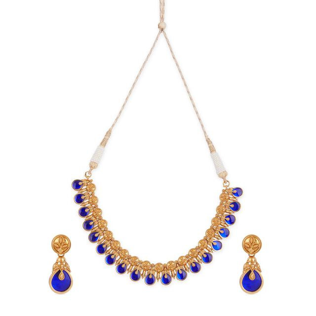 Tanishq 22KT Shankhupushpam�Bloom Necklace Set for Women 