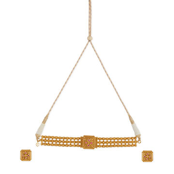 Tanishq 22 KT Ixora Dance-Belt Inspired Choker Set  for Women