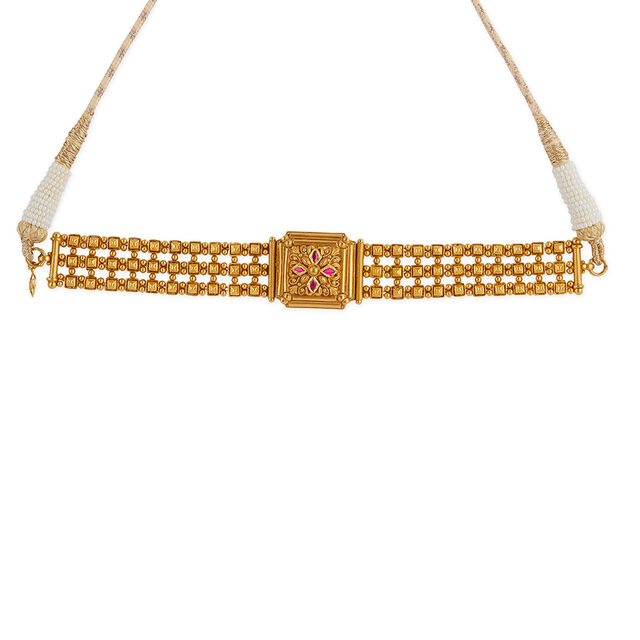 Tanishq 22 KT Ixora Dance-Belt Inspired Choker Set  for Women 2