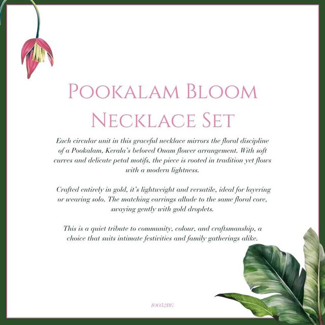 Tanishq 22KT Pookalam Bloom Necklace Set for Women 7