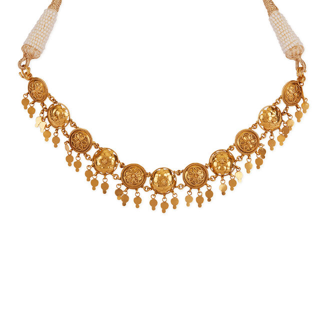 Tanishq 22KT Pookalam Bloom Necklace Set for Women 2