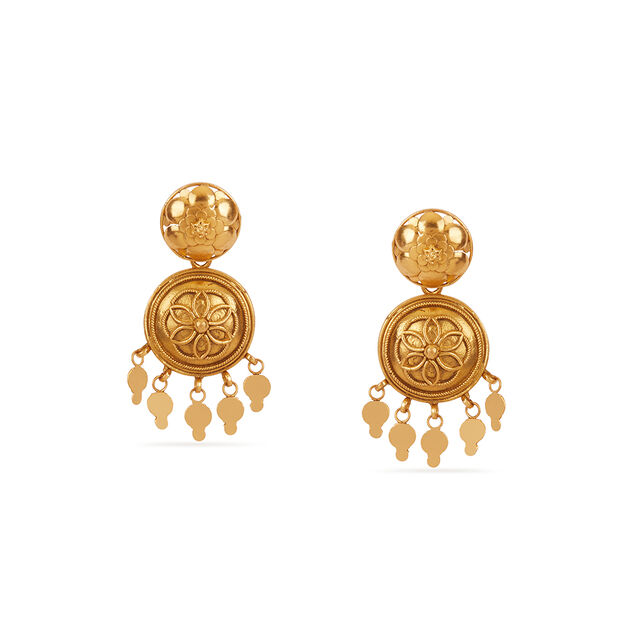 Tanishq 22KT Pookalam Bloom Necklace Set for Women 5