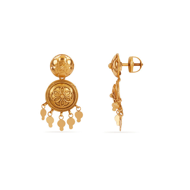 Tanishq 22KT Pookalam Bloom Necklace Set for Women 6