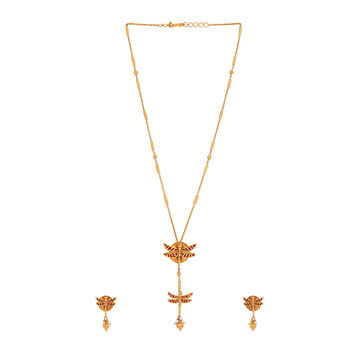 Tanishq 22KT Grace of Onathumbi Necklace Set for Women