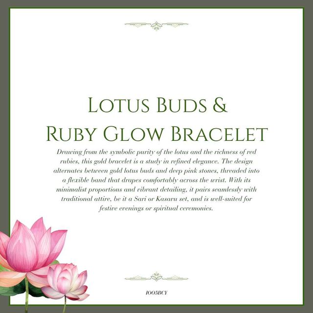 Tanishq 22 KT Lotus Buds and Ruby Glow Bracelet for Women 5