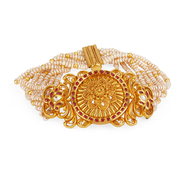 Tanishq 22KT Regal Radiance Temple Bracelet for Women 2