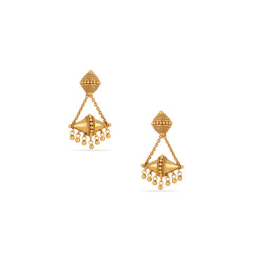 Tanishq 22 KT Theyyam Drape Drop Earrings for Women