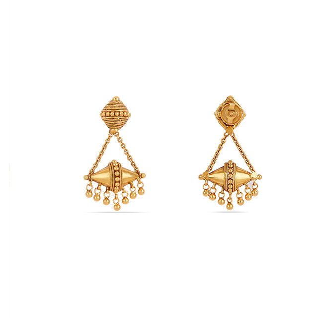 Tanishq 22 KT Theyyam Drape Drop Earrings for Women 3