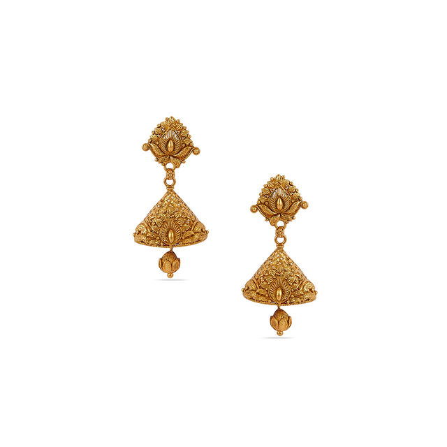 Tanishq 22 KT Timeless Floral Jhumkas for Women 