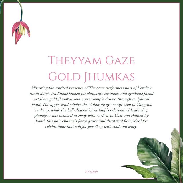 Tanishq 22 KT Theyyam Gaze Gold Jhumkas for Women 6