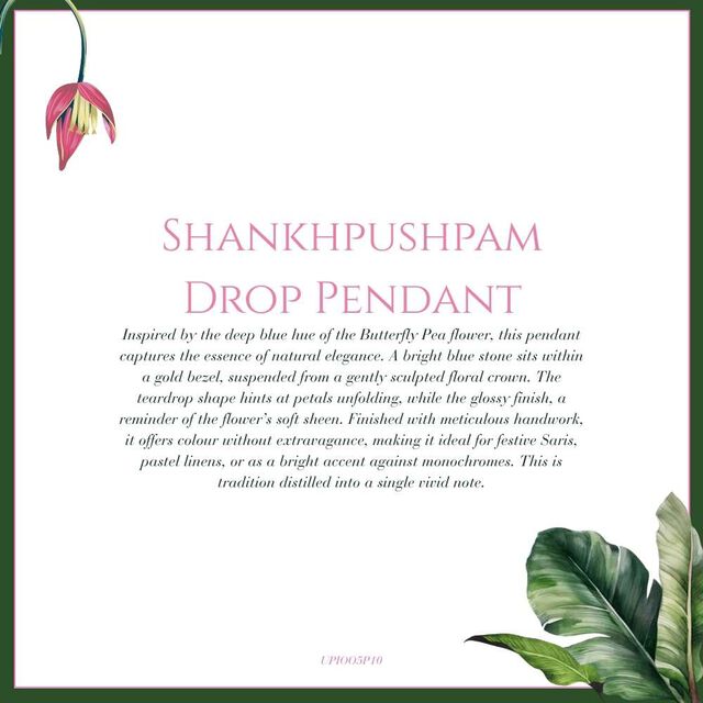 Tanishq 22KT Shankhpushpam Drop Pendant for Women 5