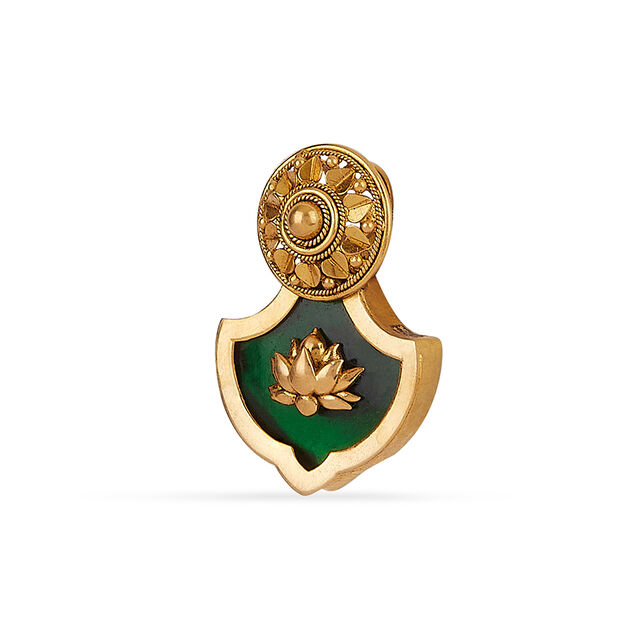Tanishq 22KT Lotus Crest Palakka Pendant for Women 2