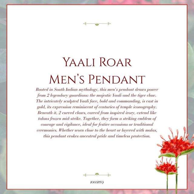 Tanishq 22KT Yaali Roar Men's Pendant 5