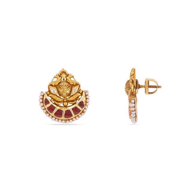 Tanishq 22 KT Theyyam Radiance Studs for Women 2