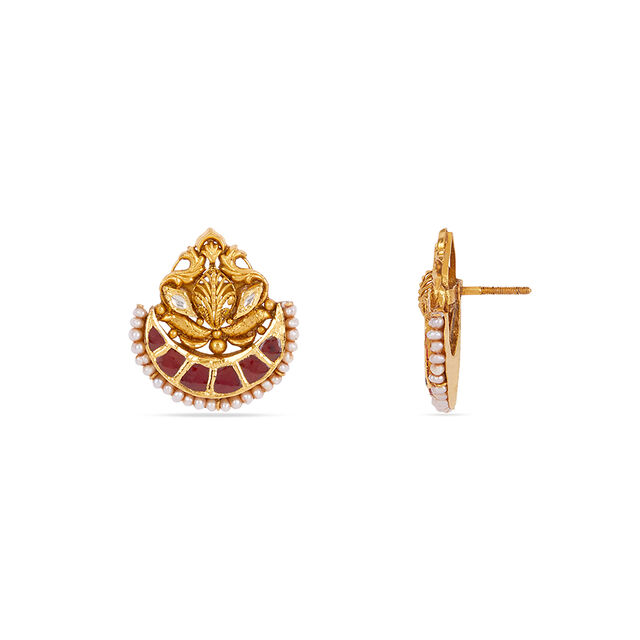 Tanishq 22 KT Theyyam Radiance Studs for Women 5