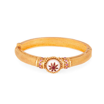 Tanishq 22KT Pearl Enamel Grace Bangle for Women
