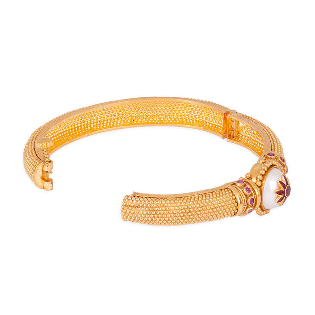 Tanishq 22KT Pearl Enamel Grace Bangle for Women 3