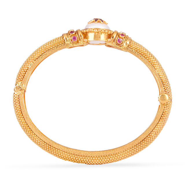 Tanishq 22KT Pearl Enamel Grace Bangle for Women 4
