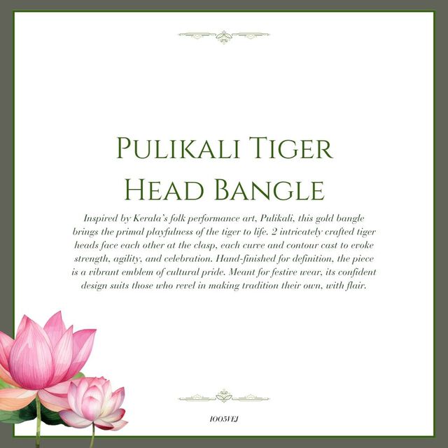 Tanishq 22 KT Pulikali Tiger-Head Kada for Men 6
