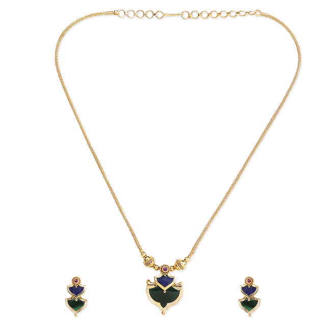 Striking Peacock-Inspired Pendant Set 2