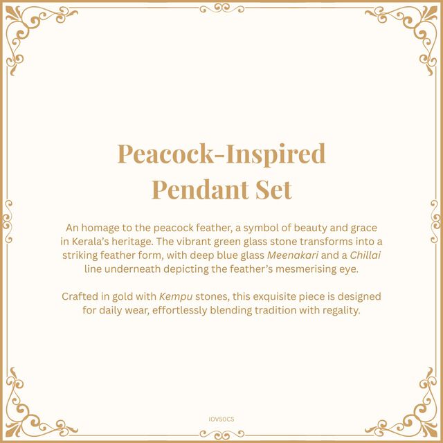 Striking Peacock-Inspired Pendant Set 9