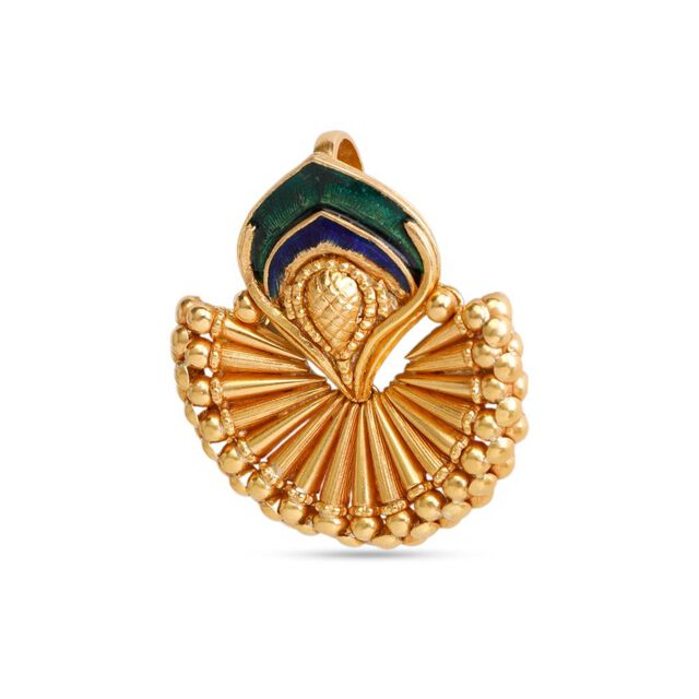 Vishu Radiant Peacock Studs 2