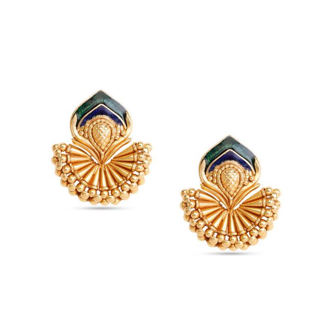 Vishu Radiant Peacock Studs 3