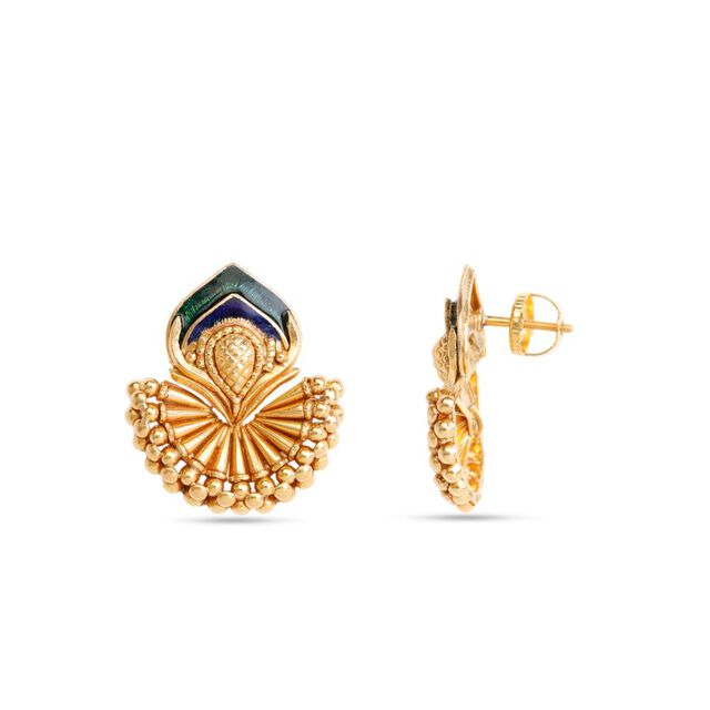 Vishu Radiant Peacock Studs 4