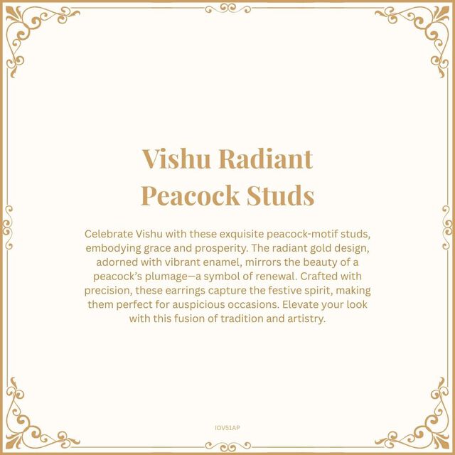 Vishu Radiant Peacock Studs 7