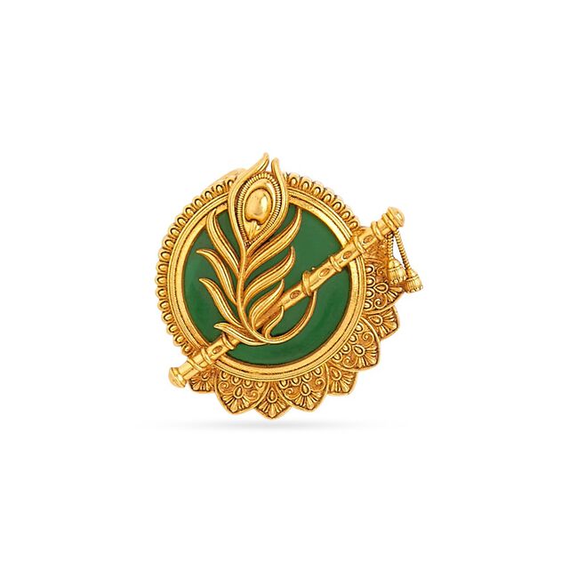 Tanishq 22KT Gold Pendant and Earrings Set for Women 5