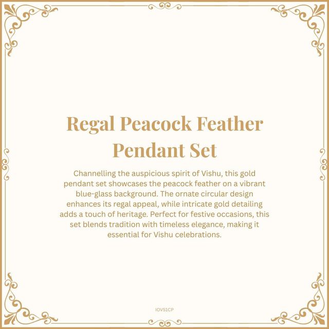 Regal Peacock Feather Pendant Set 9