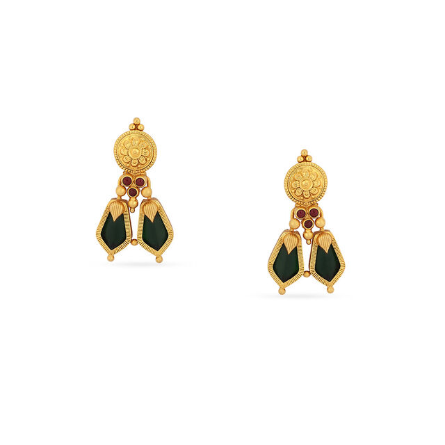 Tanishq 22KT Synthetic Stone Necklace Set for Women 5