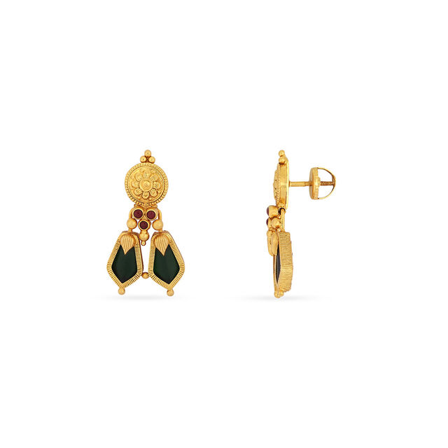 Tanishq 22KT Synthetic Stone Necklace Set for Women 6