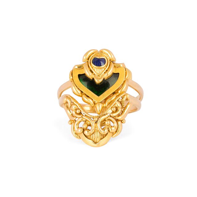 Tanishq 22KT Synthetic Stone Finger Ring for Women 2