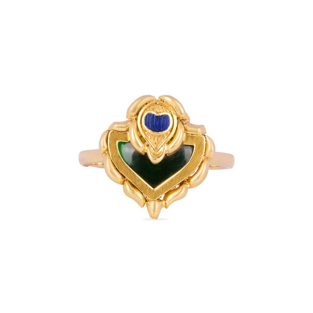 Tanishq 22KT Synthetic Stone Finger Ring for Women 3
