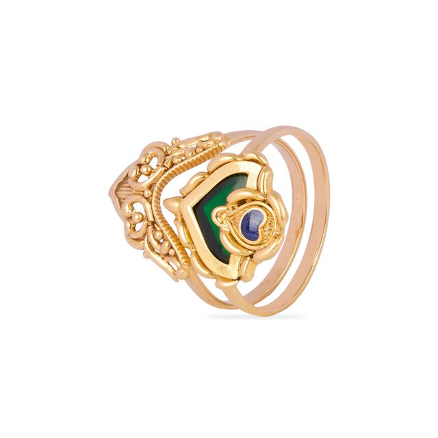 Tanishq 22KT Synthetic Stone Finger Ring for Women 4