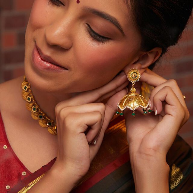 Muthukuda Inspired Jhumkas 